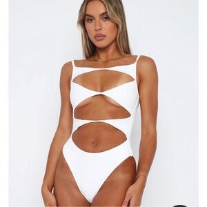 White fox boutique cut out bodysuit
